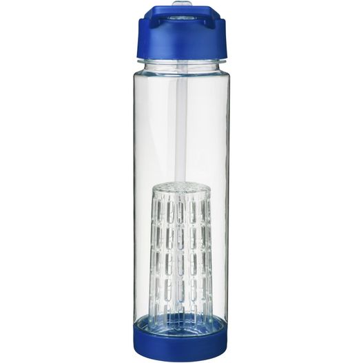 eine blaue und klare wasserflasche mit stroh Tutti frutti 740 ml Tritan™ Sportflasche mit Infuser (Bild 1)