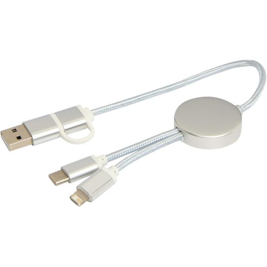 Produktabbildung Alasia 30 cm 5-in-1 Kabel aus recyceltem Kunststoff für Datenübertragung und 27W Schnellladung Alasia 30 cm 5-in-1 Kabel aus recyceltem Kunststoff für Datenübertragung und 27W Schnellladung (Bild 1)