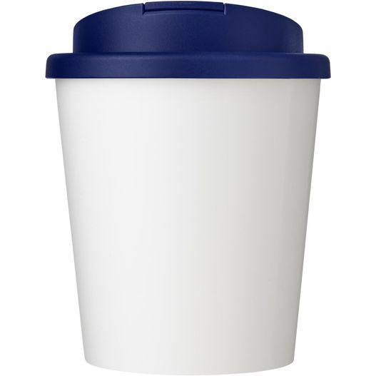 eine weiße tasse mit blauem deckel und blauem deckel Brite-Americano Espresso Eco auslaufsicherer Isolierbecher, 250 ml (Bild 1)