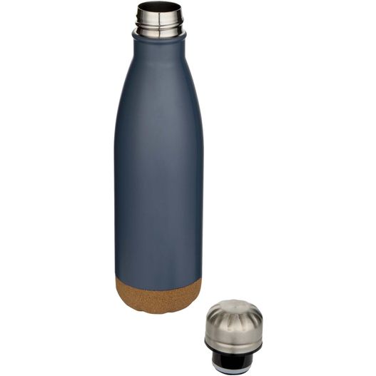 Cove 500 ml doppelwandige, vakuumisolierte Trinkflasche aus Edelstahl mit Korkdetails (Bild 1)