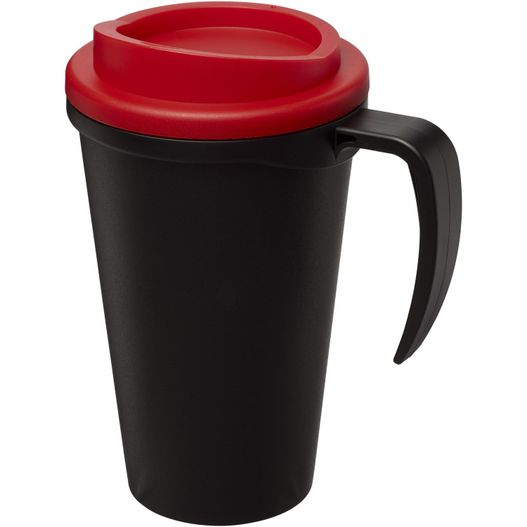 eine schwarze und rote kaffeetasse mit einem roten deckel Americano® Grande 350 ml Isolierbecher (Bild 1)