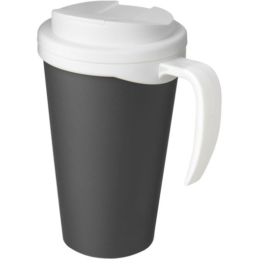 eine schwarze und weiße kaffeetasse mit einem deckel Americano® Grande 350 ml Isolierbecher mit auslaufsicherem Schraubverschluss (Bild 1)