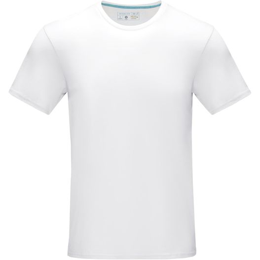 ein weißes t-shirt mit blauem streifen auf der brust Azurite T-Shirt aus Bio-Baumwolle für Herren (Bild 1)