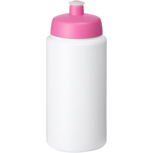 eine weiße und rosa plastikflasche mit einem rosa deckel Baseline® Plus grip 500 ml Sportflasche mit Sportdeckel (Bild 1)