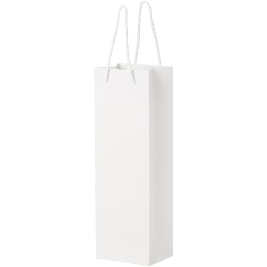 Handgefertigte 170 g/m² Weinflaschentüte aus Integra-Papier mit Kunststoff Kordelgriffen – 12 × 9 × 37 cm (Bild 1)