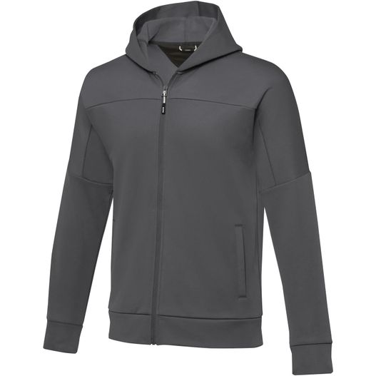eine graue jacke mit kapuze und reißverschluss Nubia Performance Kapuzensweatjacke für Herren (Bild 1)