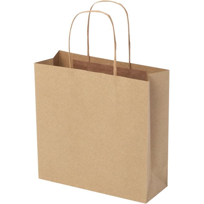 Kraftpapiertasche 120 /m² mit gedrehten Griffen – 24 × 9 × 24 cm