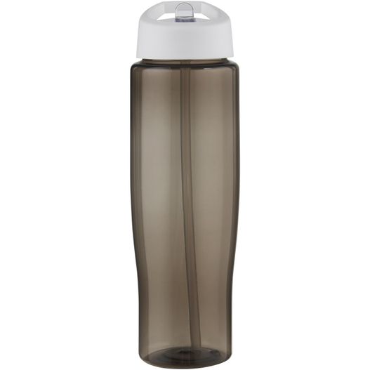 eine graue und weiße wasserflasche mit stroh H2O Active® Eco Tempo 700 ml Sportflasche mit Ausgussdeckel (Bild 1)