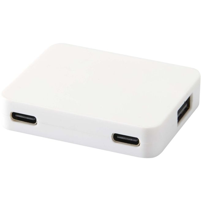 Produktabbildung Gaia 4 Port USB Hub mit USB-A- und Typ-C-Ausgang und zwei Eingängen aus recyceltem Kunststoff Gaia 4 Port USB Hub mit USB-A- und Typ-C-Ausgang und zwei Eingängen aus recyceltem Kunststoff