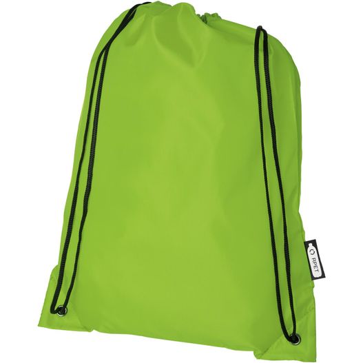 eine limette grüne tasche mit schwarzen reißverschluss Oriole Turnbeutel aus RPET 5L (Bild 1)