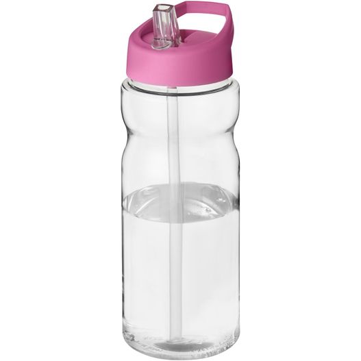 eine rosa wasserflasche mit einem stroh darin H2O Active® Base 650 ml Sportflasche mit Ausgussdeckel (Bild 1)
