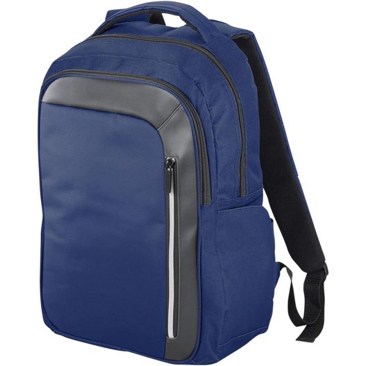 blauer rucksack mit schwarzem reißverschluss vorne Vault RFID 15" Laptop-Rucksack 16L (Bild 1)