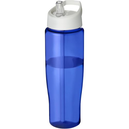 eine blaue und weiße wasserflasche mit stroh H2O Active® Tempo 700 ml Sportflasche mit Ausgussdeckel (Bild 1)