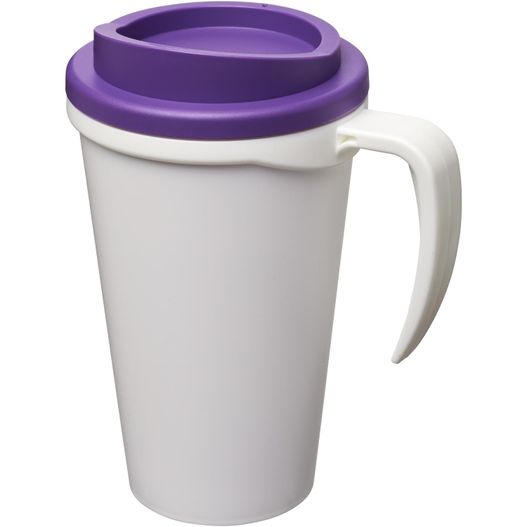 eine weiße und lila kaffeetasse mit einem lila deckel Americano® Grande 350 ml Isolierbecher (Bild 1)