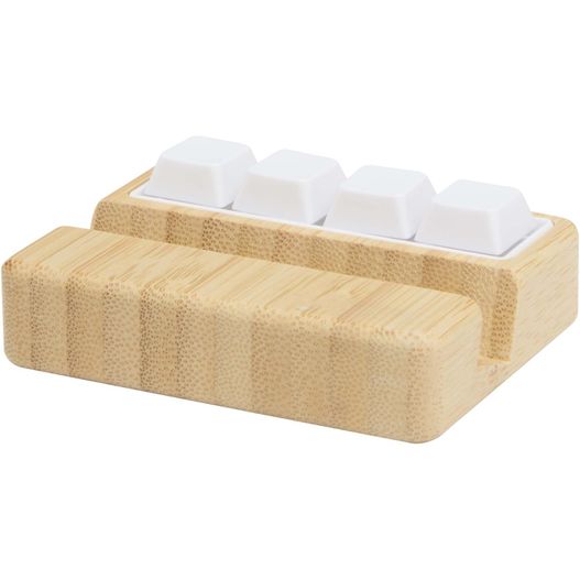 Algol Smartphonehalterung  aus recyceltem Kunststoff mit Fidget-Toy mit Bambusdetails (Bild 1)