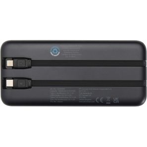 Adhil 10 W 10.000 mAh Powerbank aus recyceltem Kunststoff mit 2 integrierten Kabeln