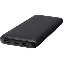 Produktabbildung Adhil 10 W 10.000 mAh Powerbank aus recyceltem Kunststoff mit 2 integrierten Kabeln Adhil 10 W 10.000 mAh Powerbank aus recyceltem Kunststoff mit 2 integrierten Kabeln