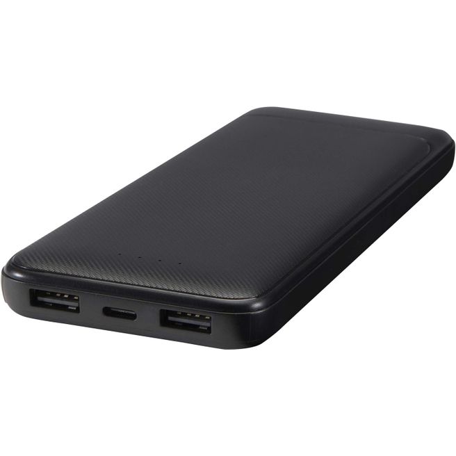 Produktabbildung Adhil 10 W 10.000 mAh Powerbank aus recyceltem Kunststoff mit 2 integrierten Kabeln Adhil 10 W 10.000 mAh Powerbank aus recyceltem Kunststoff mit 2 integrierten Kabeln