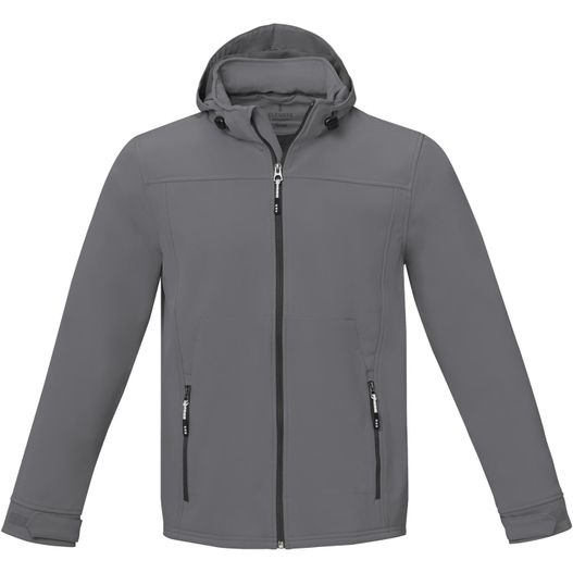 eine graue jacke mit kapuze und reißverschluss Langley Softshelljacke für Herren (Bild 1)