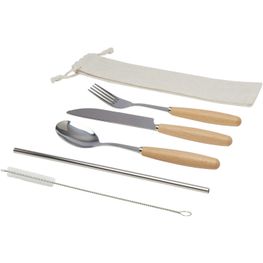 Root 5-teiliges Besteckset aus Edelstahl und Buchenholz