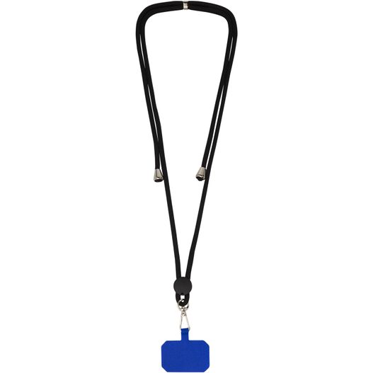 ein lanyard mit einem blauen id abzeichen befestigt Kubi Smartphone Lanyard (Bild 1)