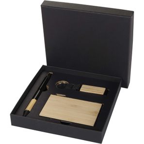 Minka Set mit Kugelschreiber aus RCS Recycling-Aluminium, Schlüsselanhänger und RFID-Kartenhalter