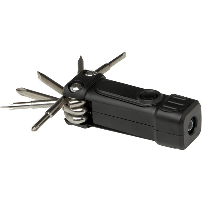 Octo 8-in-1 Schraubenzieher-Set aus recyceltem RCS Kunststoff mit Taschenlampe