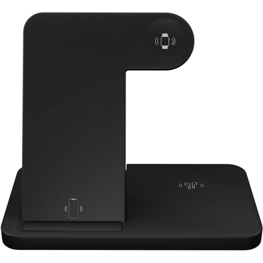 SCX.design W28 kabellose 3-in-1 Ladestation kabellos mit Telefonständer und Leuchtlogo (Bild 1)