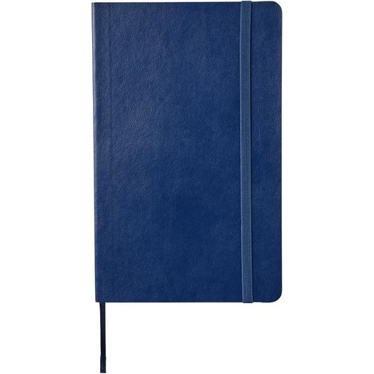 ein blaues notizbuch mit einem schwarzen stift Moleskine Classic Softcover Notizbuch L – liniert (Bild 1)