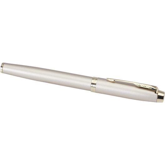 ein stift mit einem silbernen körper und gold Parker IM Tintenroller (schwarze Mine) (Bild 1)