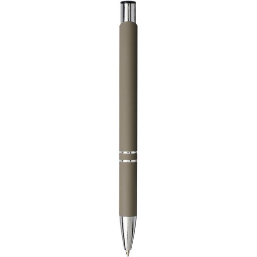 ein stift mit einer metallspitze und einem schwarzen körper Moneta Soft Touch Druckkugelschreiber (schwarze Mine) (Bild 1)