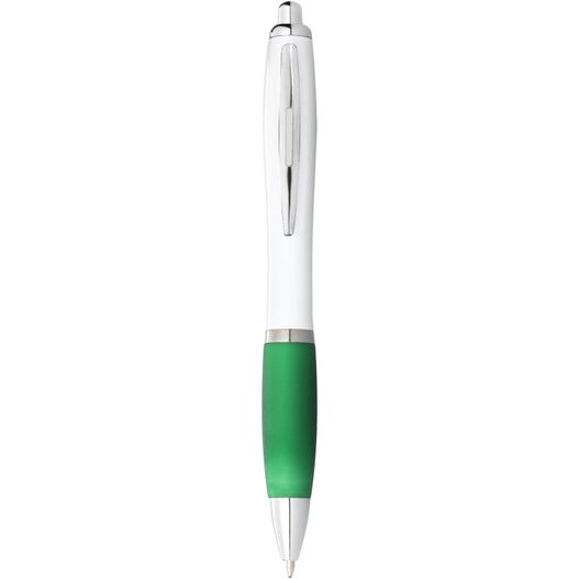 ein stift mit einer grünen spitze und einem weißen körper Nash Kugelschreiber weiß mit farbigem Griff (blaue Mine) (Bild 1)