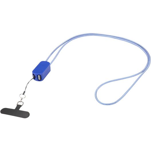 Anser Smartphone Lanyard aus recyceltem Kunststoff mit 27 W 5-in-1 integriertem Kabel (Bild 1)