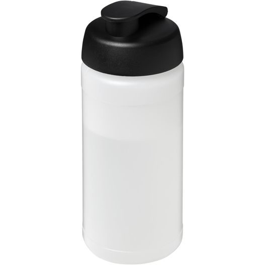 eine plastikwasserflasche mit schwarzem deckel Baseline® Plus 500 ml Sportflasche mit Klappdeckel (Bild 1)