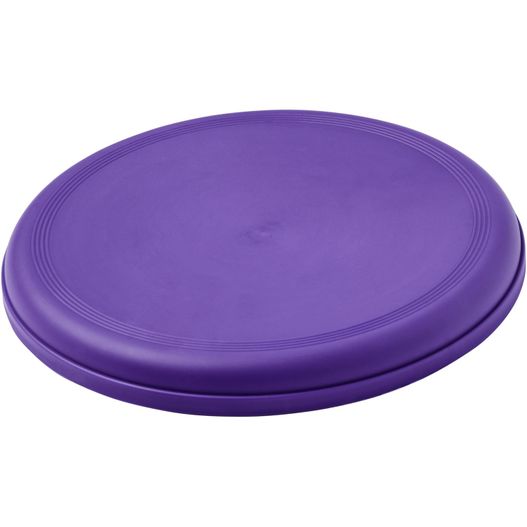 eine lila frisbee, die auf einer weißen oberfläche sitzt Orbit Frisbee aus recyceltem Kunststoff (Bild 1)