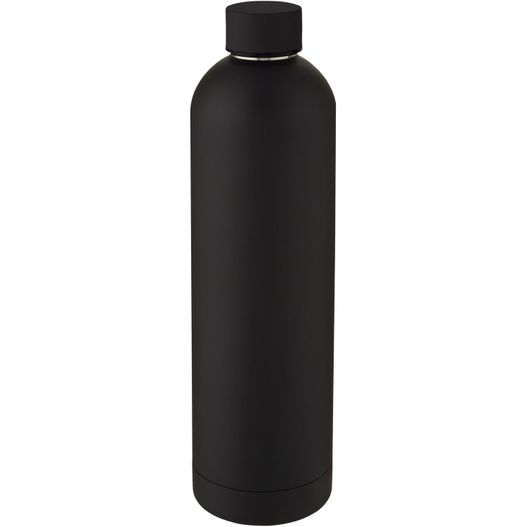 eine schwarze flasche mit schwarzem deckel Spring 1 l Kupfer-Vakuum Isolierflasche (Bild 1)