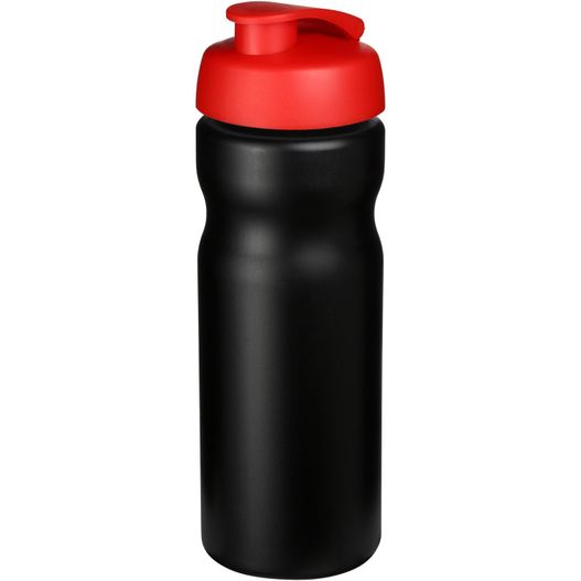 eine schwarze und rote sportflasche mit rotem deckel Baseline® Plus 650 ml Sportflasche mit Klappdeckel (Bild 1)