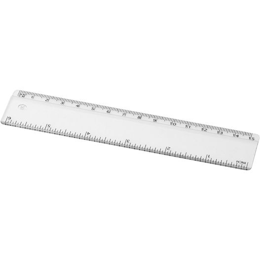 ein weißer kunststoff herrscher mit schwarzem griff Renzo 15 cm Kunststofflineal (Bild 1)