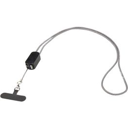 Anser Smartphone Lanyard aus recyceltem Kunststoff mit 27 W 5-in-1 integriertem Kabel