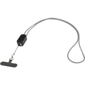Anser Smartphone Lanyard aus recyceltem Kunststoff mit 27 W 5-in-1 integriertem Kabel