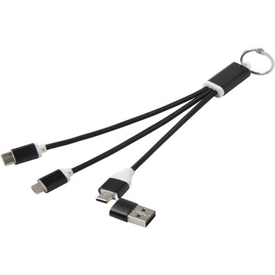 Produktabbildung Metal 4-in-1 Ladekabel aus recyceltem Aluminium mit Schlüsselanhänger Metal 4-in-1 Ladekabel aus recyceltem Aluminium mit Schlüsselanhänger