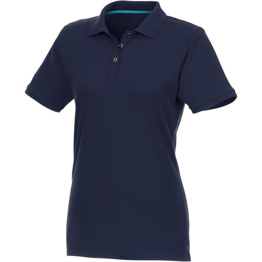 ein damen marine poloshirt mit blauem kragen Beryl Poloshirt aus GOTS Bio-Recyclingmaterial für Damen (Bild 1)