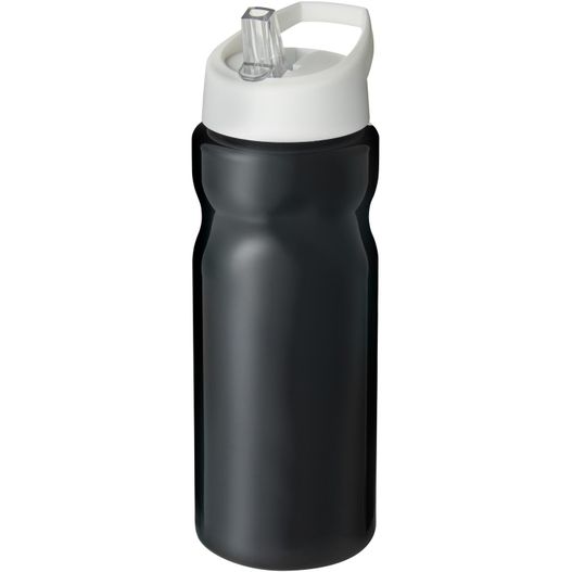 eine schwarze und weiße wasserflasche mit stroh H2O Active® Base 650 ml Sportflasche mit Ausgussdeckel (Bild 1)