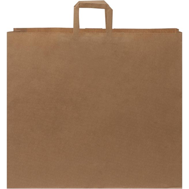 Kraftpapiertasche 90-100 g/m² mit flachen Griffen – 49,5 × 14 × 44 cm
