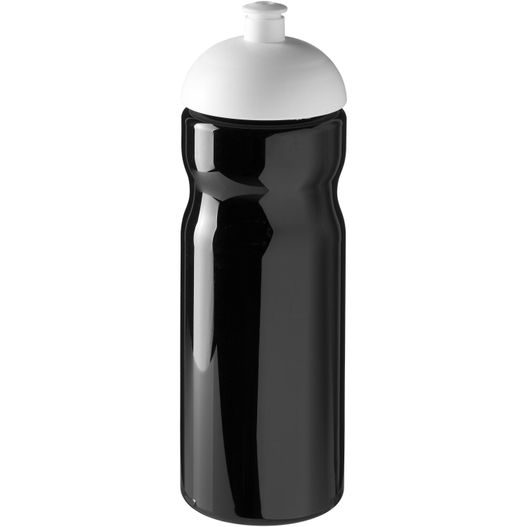 eine schwarze und weiße sportflasche mit weißem deckel H2O Active® Base 650 ml Sportflasche mit Stülpdeckel (Bild 1)