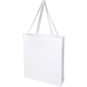 Madras 140 g/m² Baumwoll Tragetasche mit Seitenfalten aus GRS recycelter Baumwolle 12L
