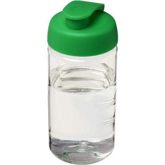 einen grünen deckel auf einer glaswasserflasche H2O Active® Bop 500 ml Sportflasche mit Klappdeckel (Bild 1)