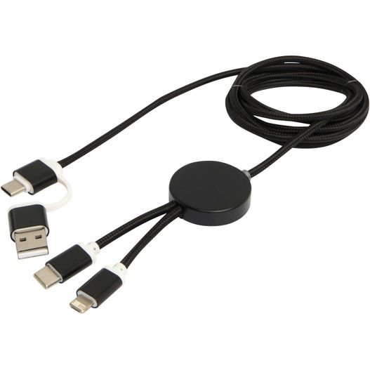 Produktabbildung Alasia 150 cm 5-in-1 Kabel aus recyceltem Kunststoff für Datenübertragung und 27W Schnellladung Alasia 150 cm 5-in-1 Kabel aus recyceltem Kunststoff für Datenübertragung und 27W Schnellladung (Bild 1)