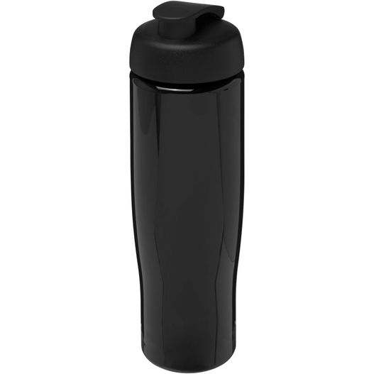 eine schwarze plastikwasserflasche mit schwarzem deckel H2O Active® Tempo 700 ml Sportflasche mit Klappdeckel (Bild 1)