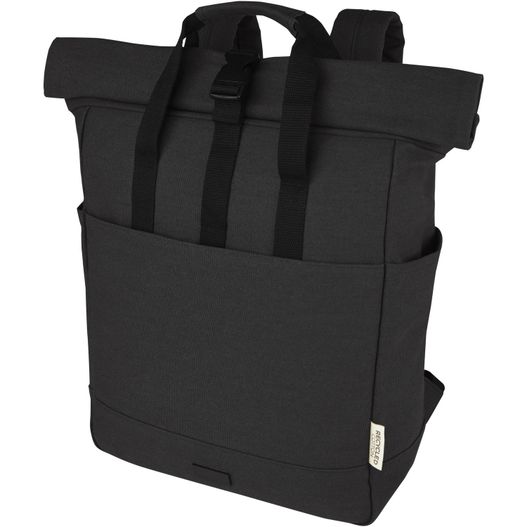 Joey 15" GRS Rolltop Laptoprucksack aus recyceltem Canvas 15 L (Bild 1)